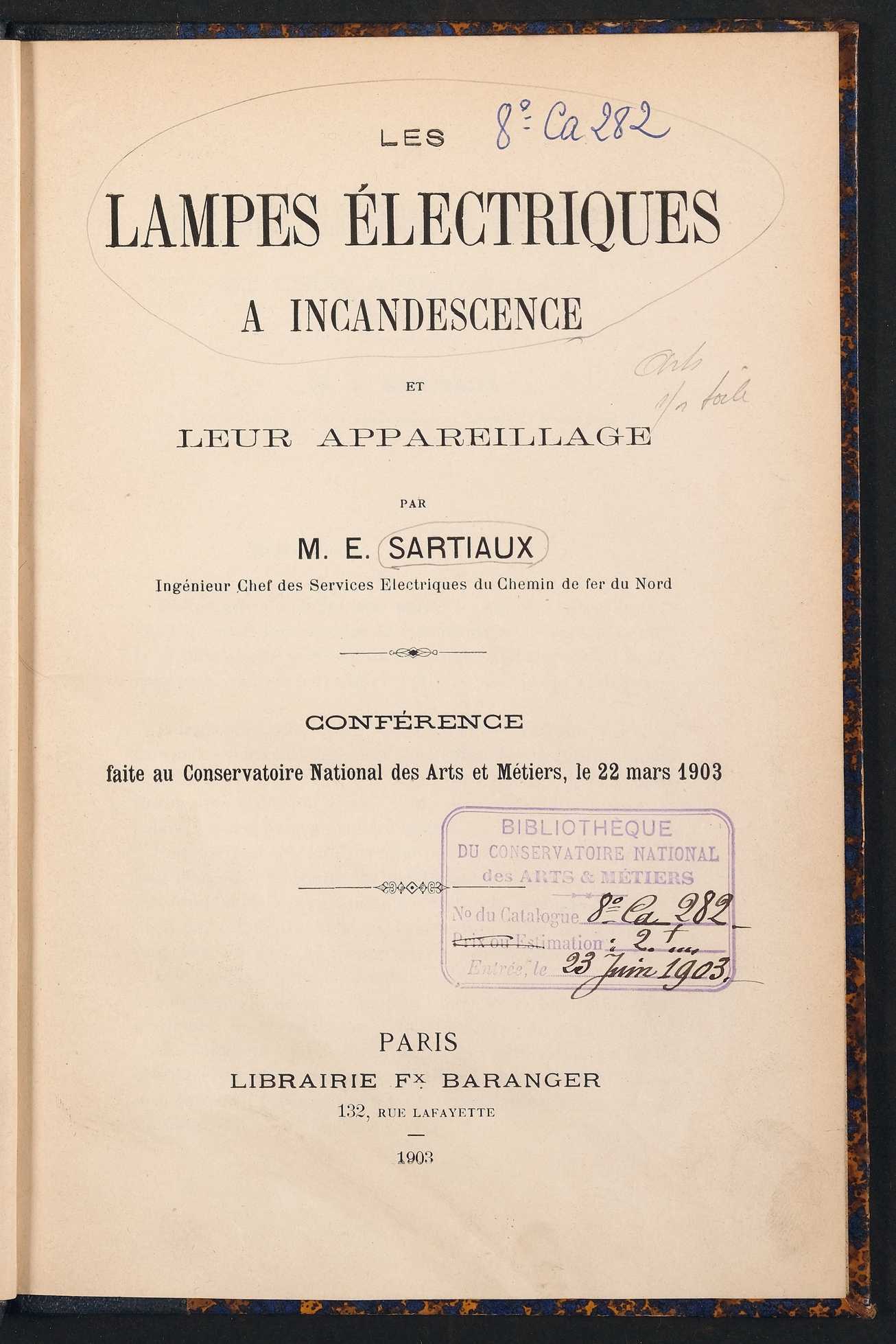 Page de titre du 8CA282