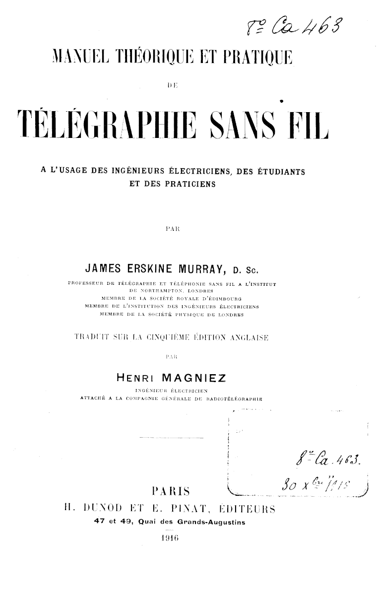 Page de titre du 8CA463