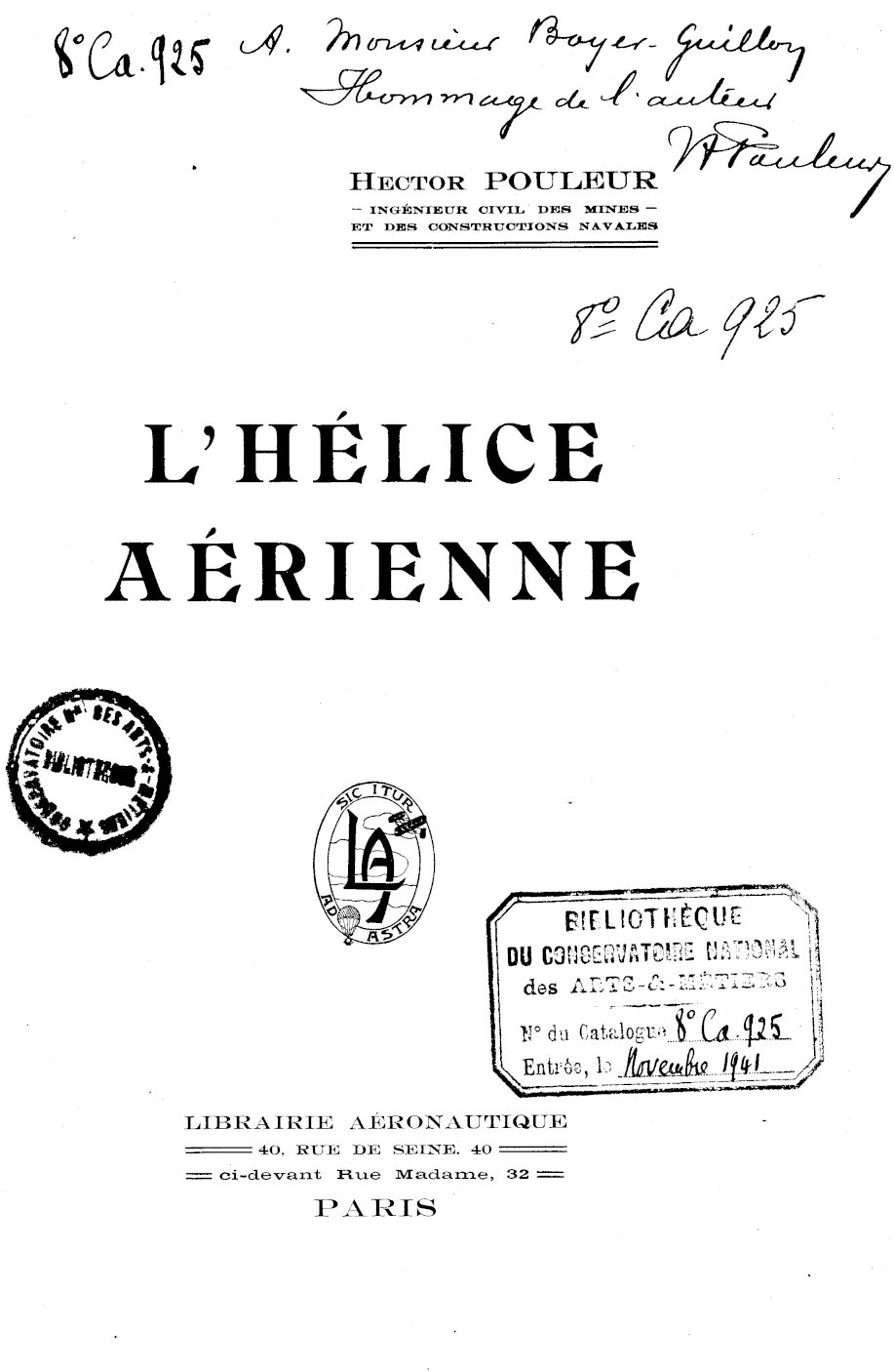 Page de titre du 8CA925