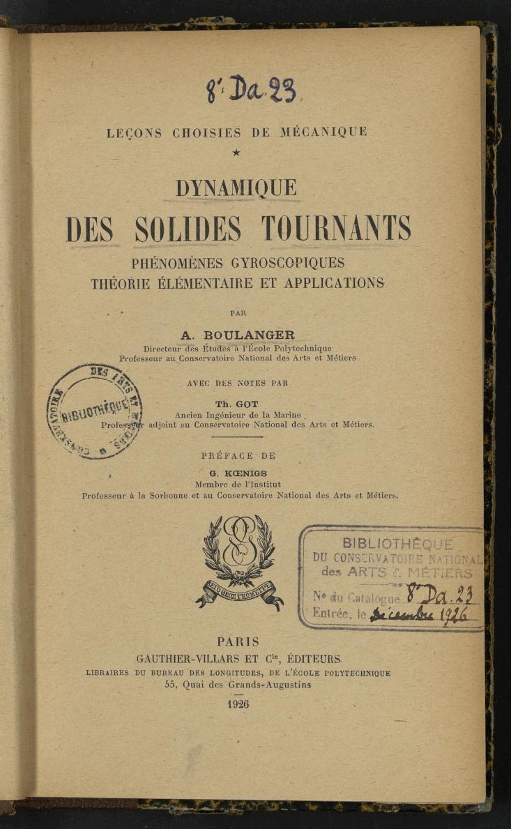 Page de titre du 8DA23