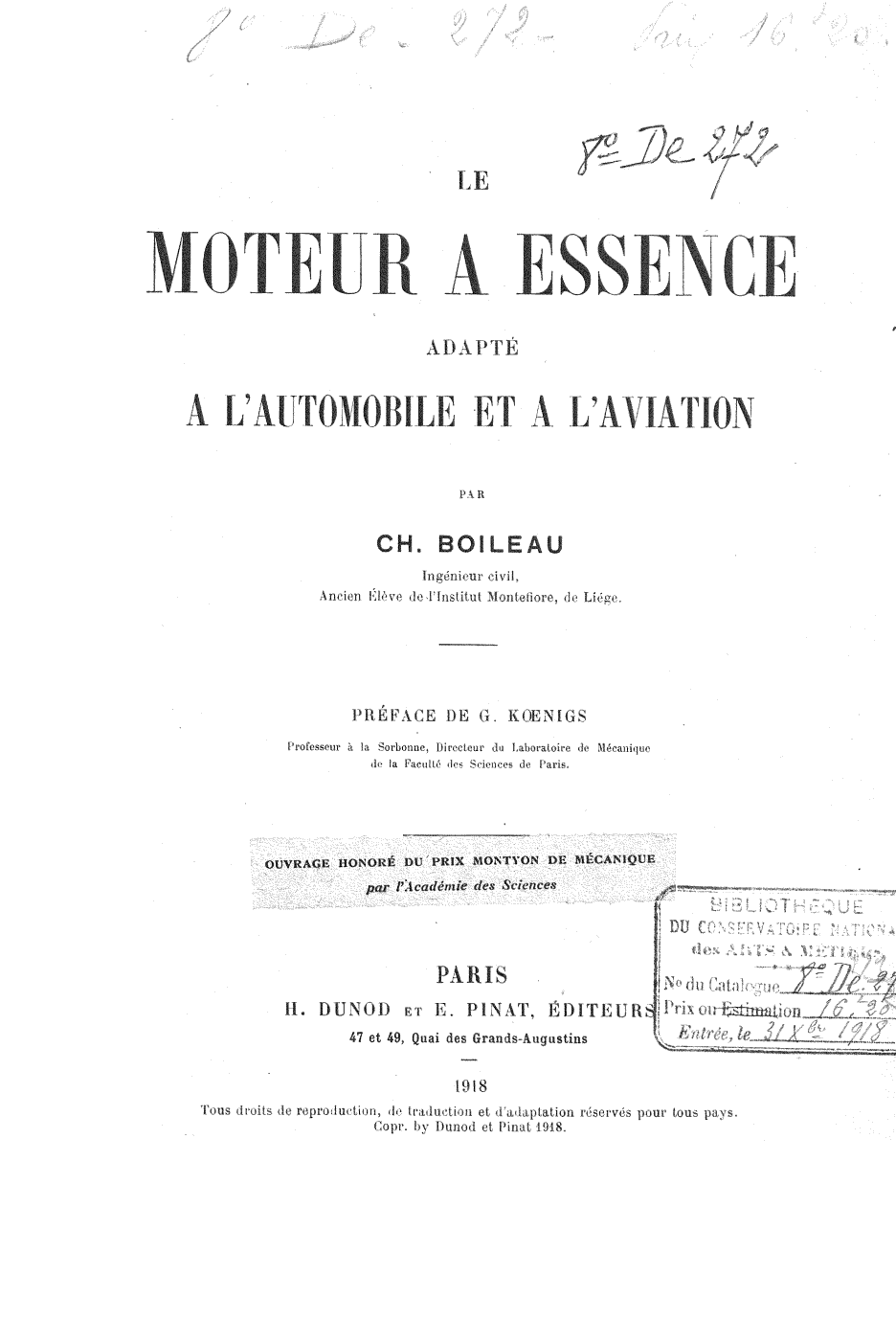 Page de titre du 8DE272