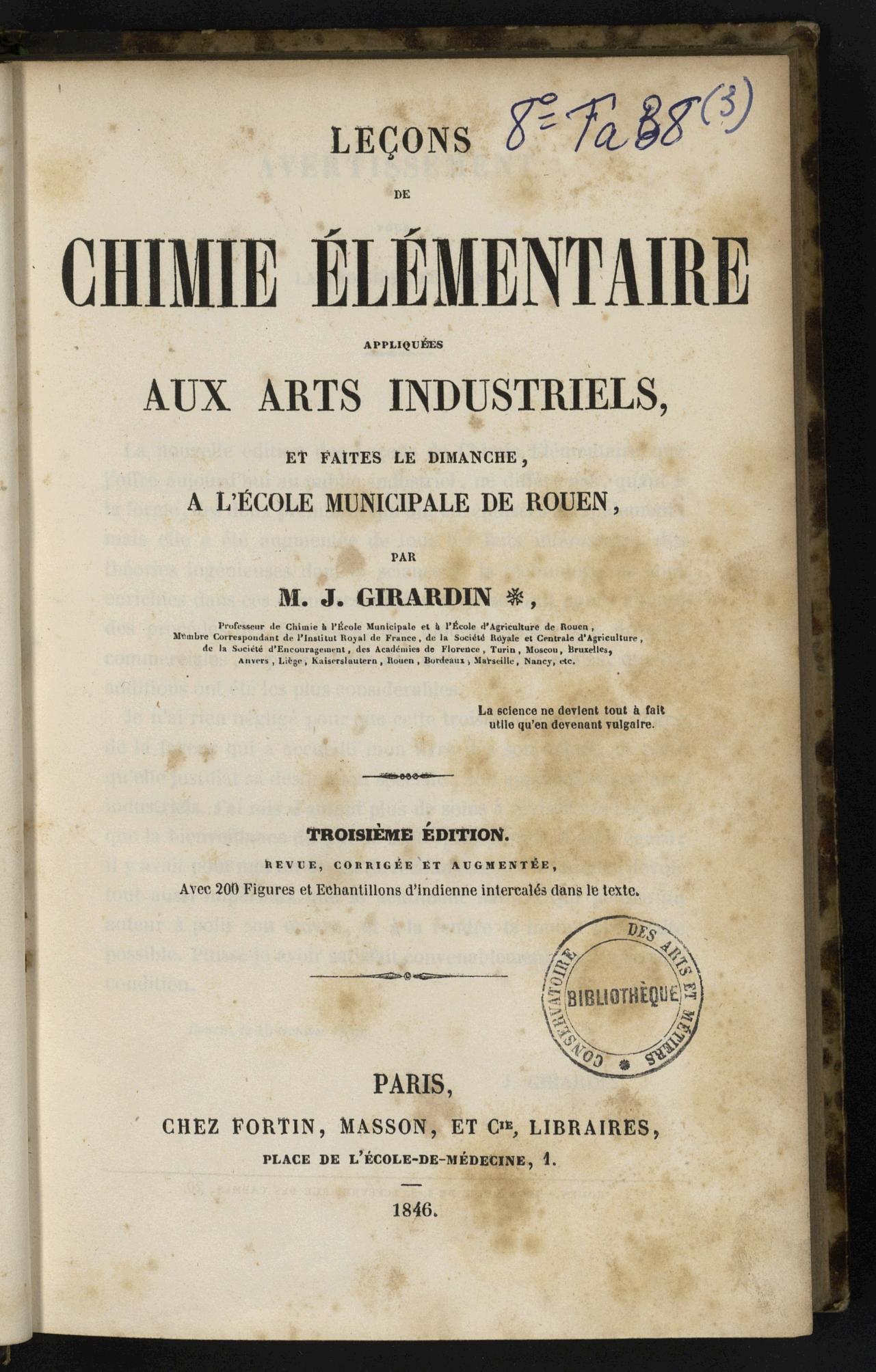 Page de titre du 8FA38.1.1