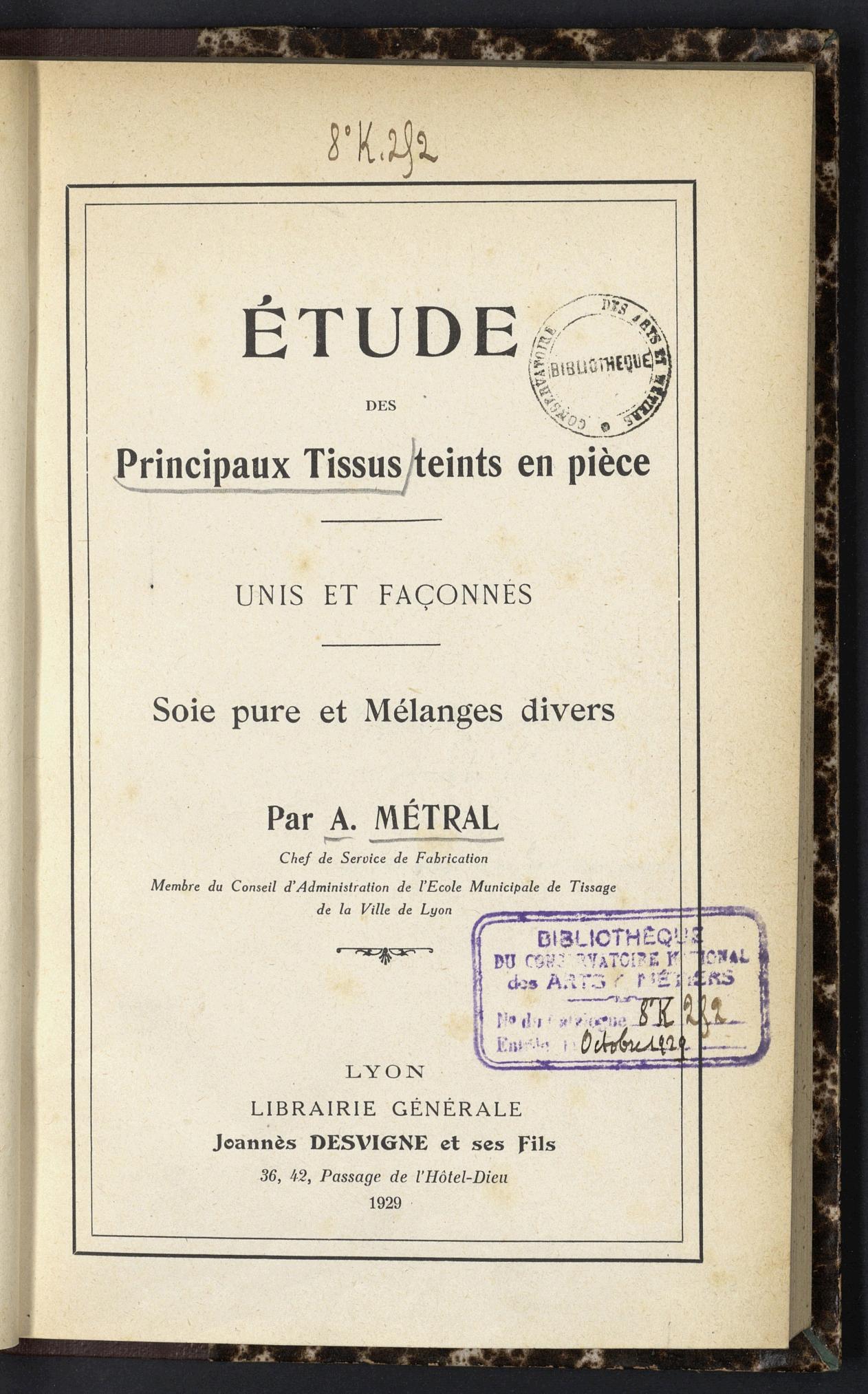 Page de titre du 8K252