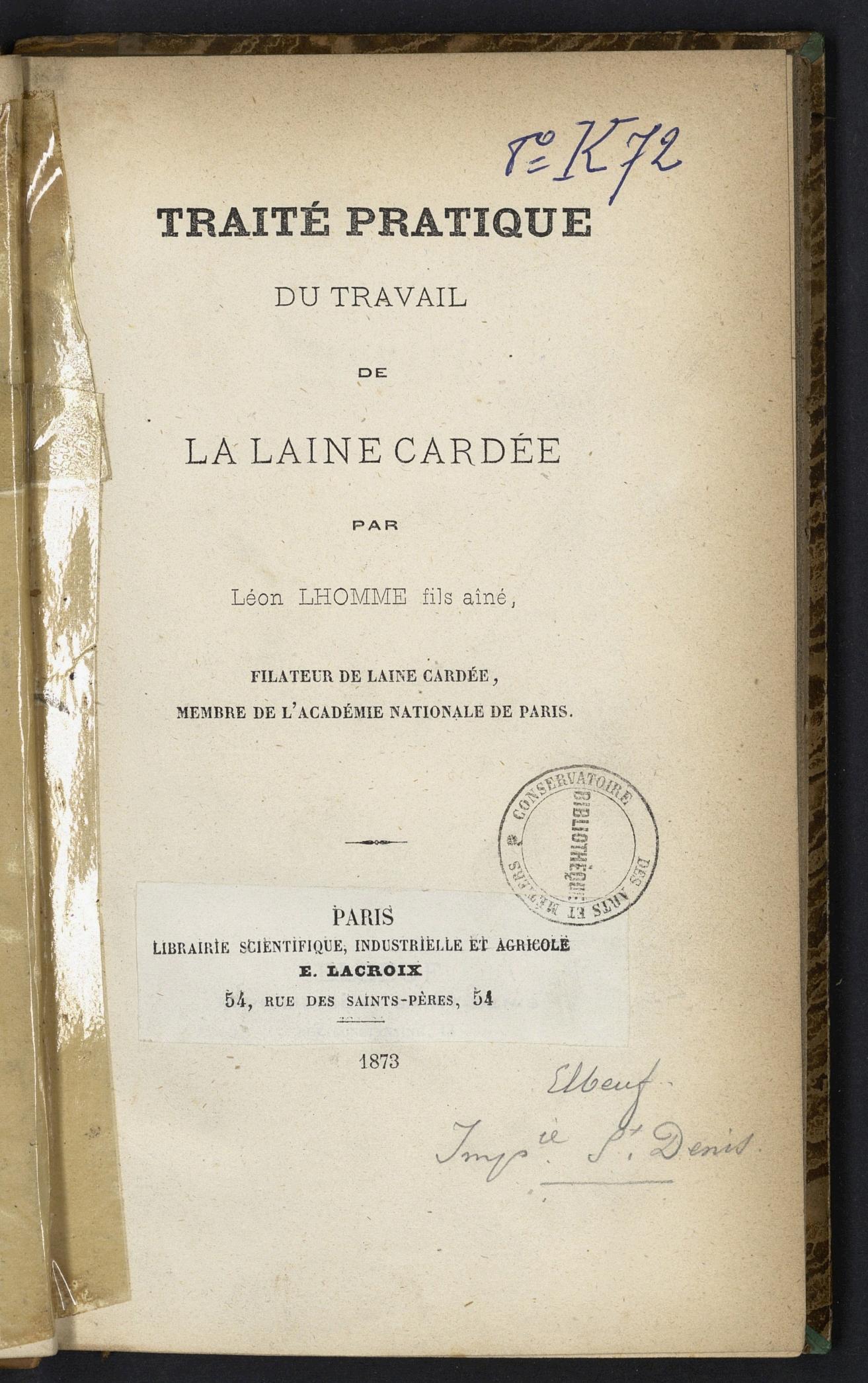 Page de titre du 8K72