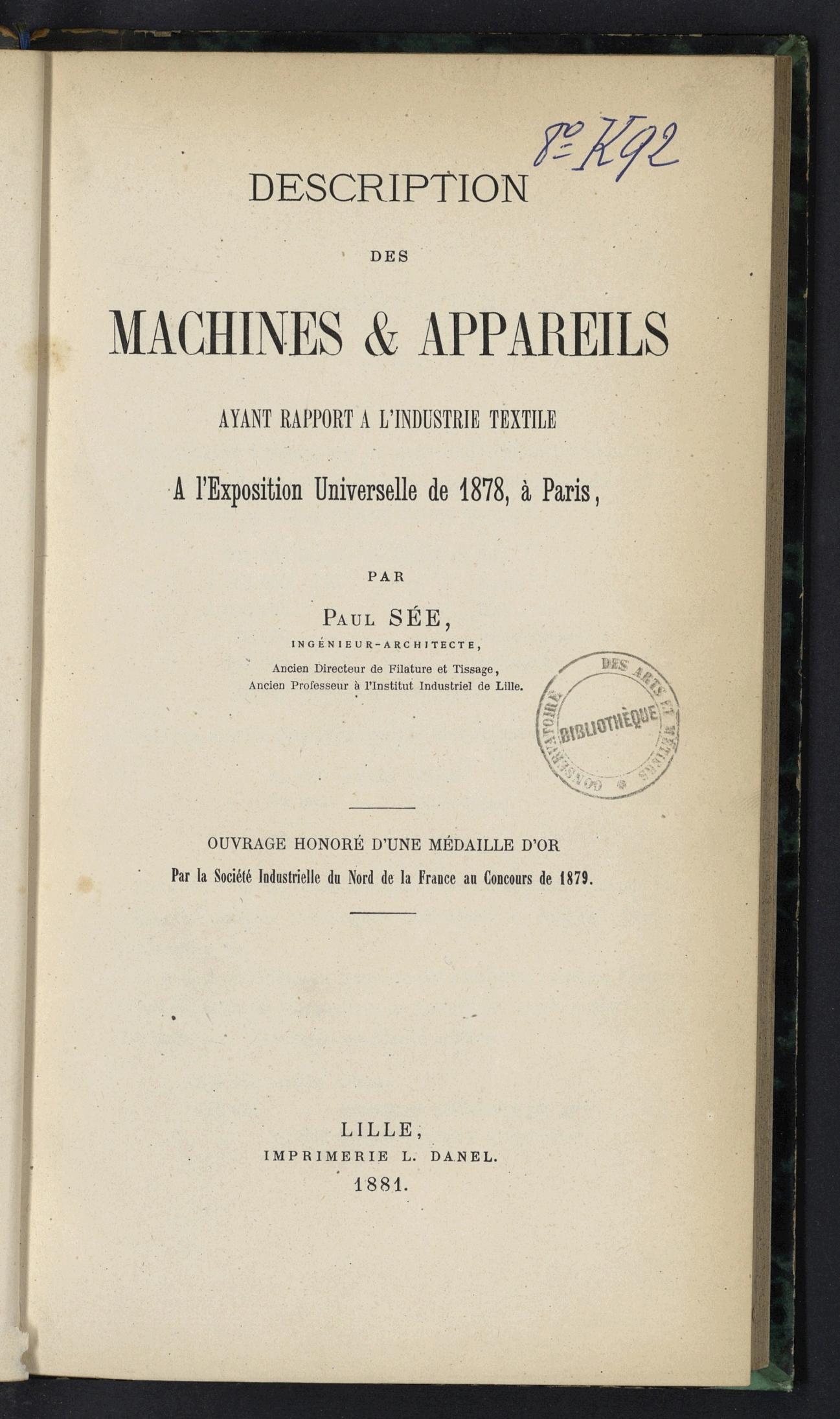 Page de titre du 8K92