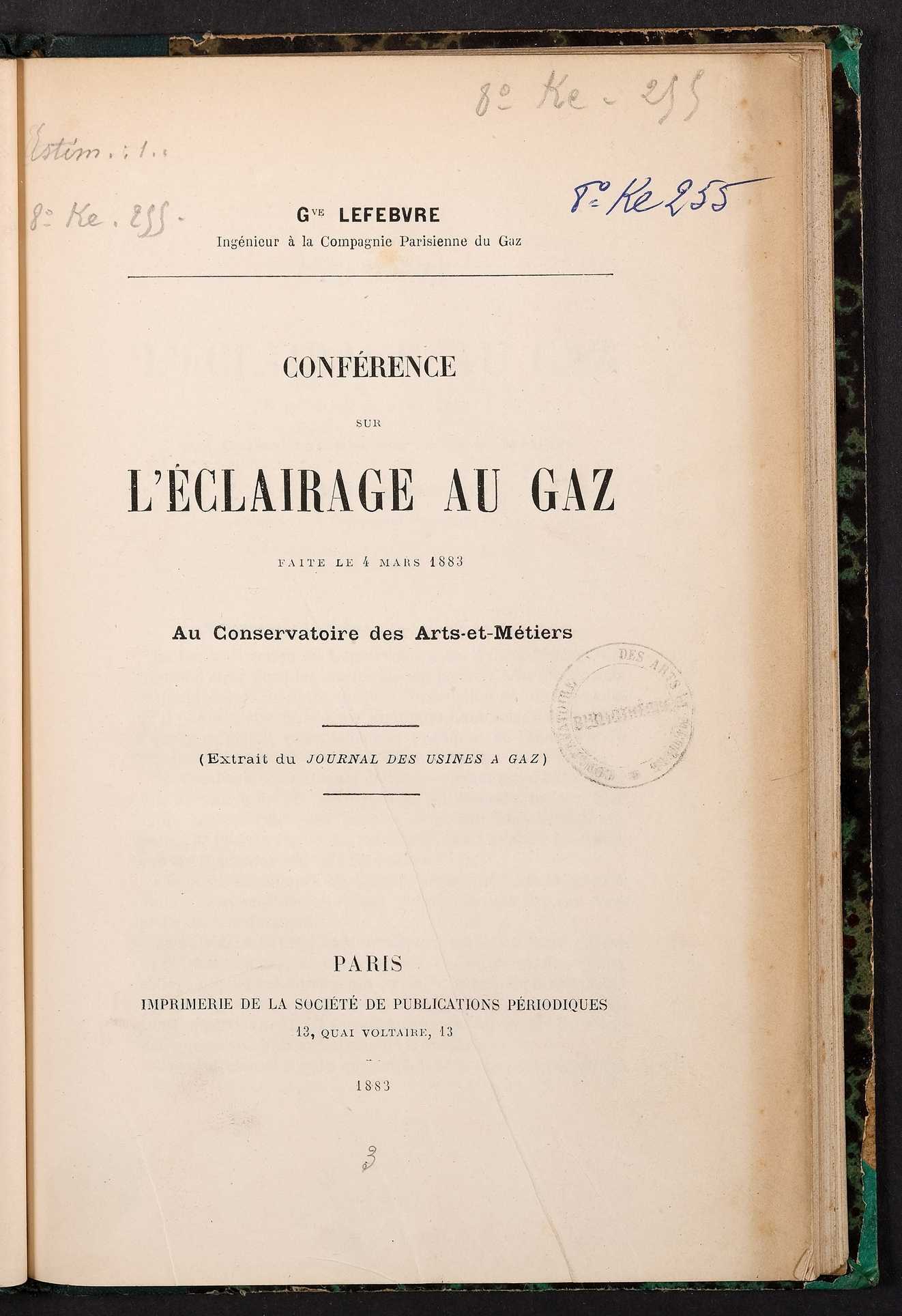 Page de titre du 8KE255