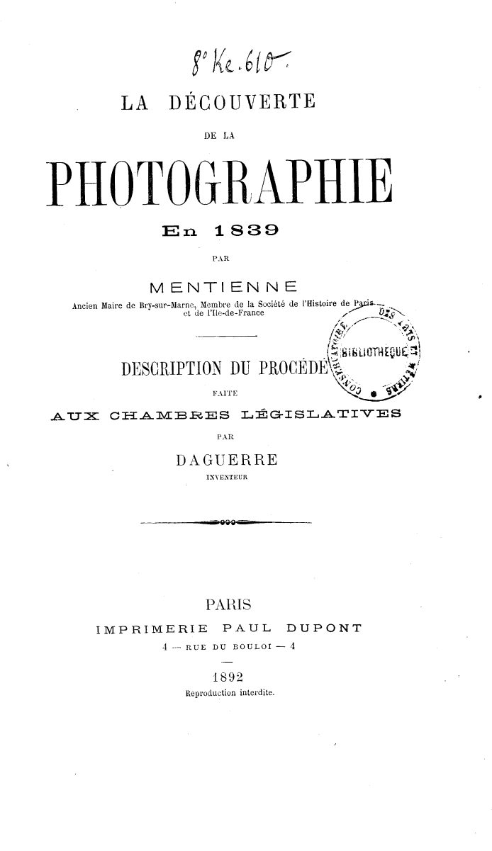 Page de titre du 8KE610