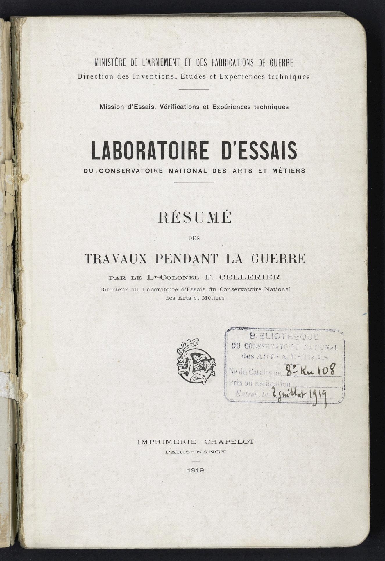 Page de titre du 8KU108.10