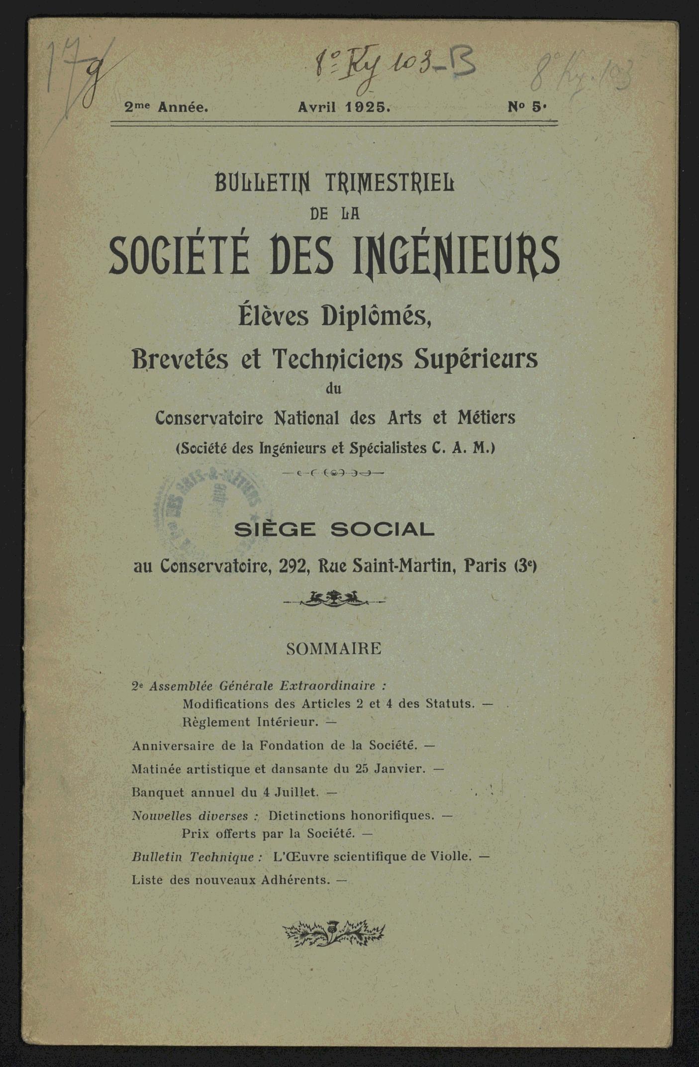 Page de titre du 8KY103-B.5