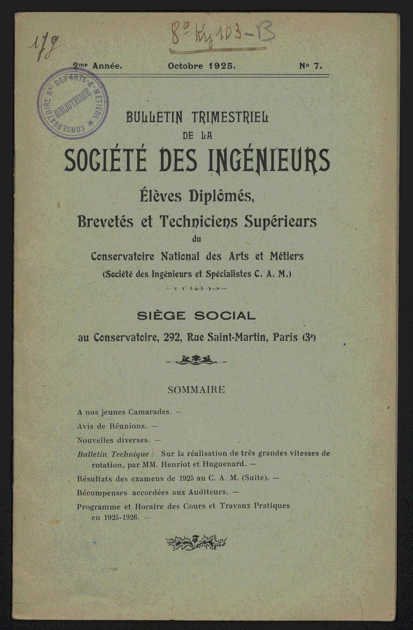 Page de titre du 8KY103-B.7