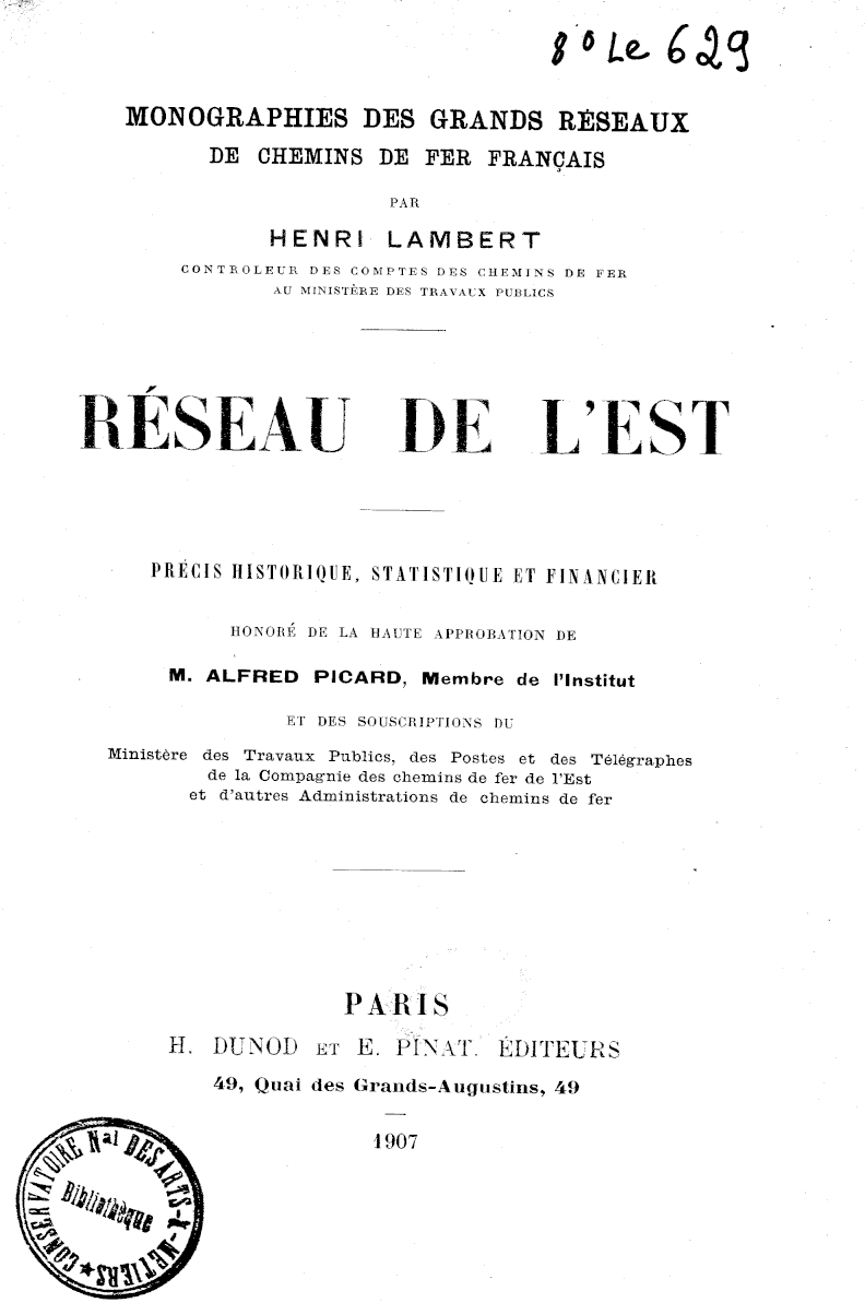 Page de titre du 8LE629