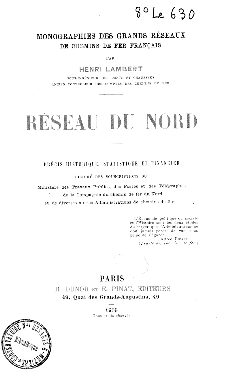 Page de titre du 8LE630