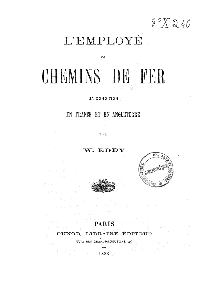 Page de titre du 8X240