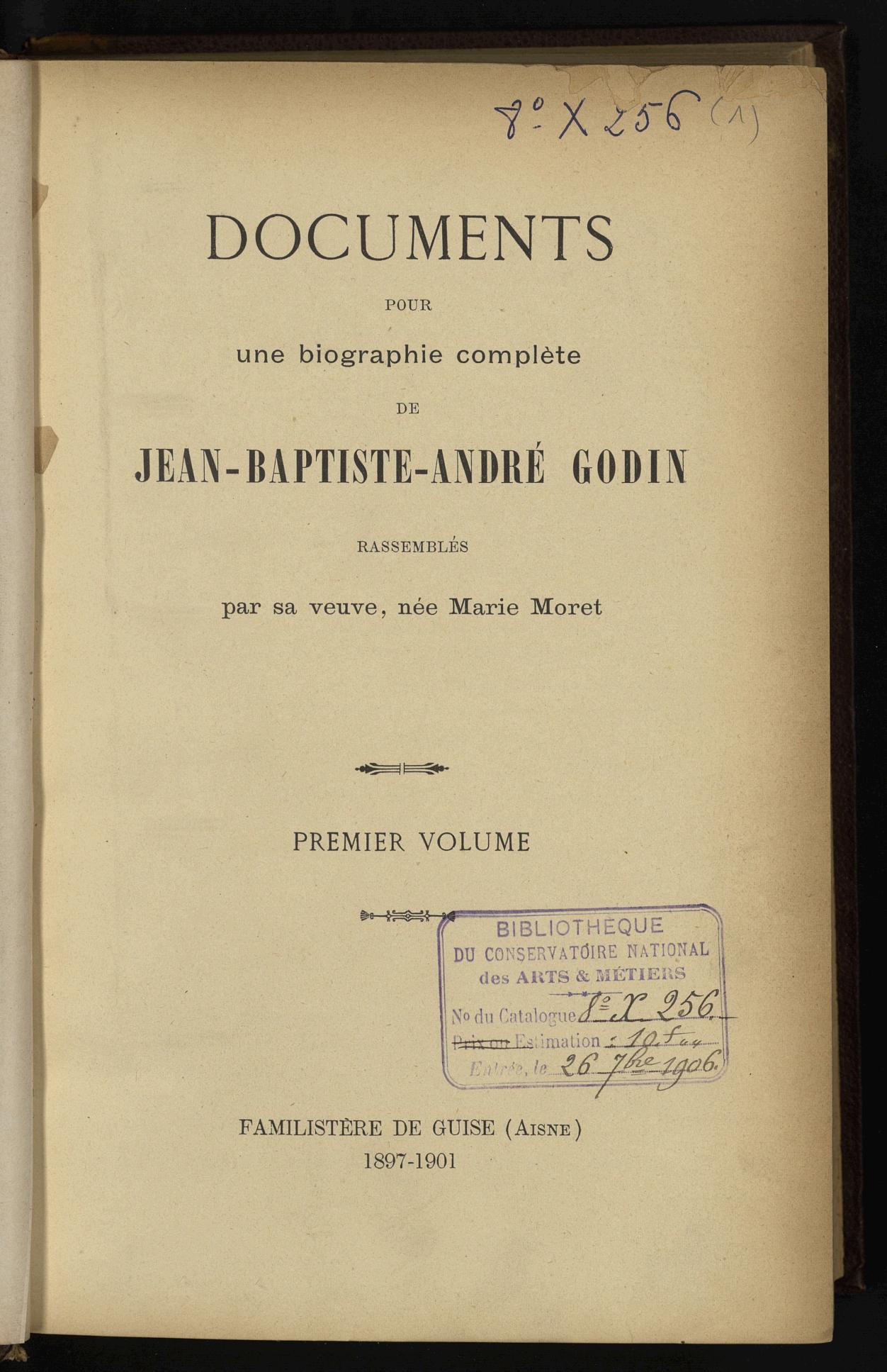 Page de titre du 8X256.1