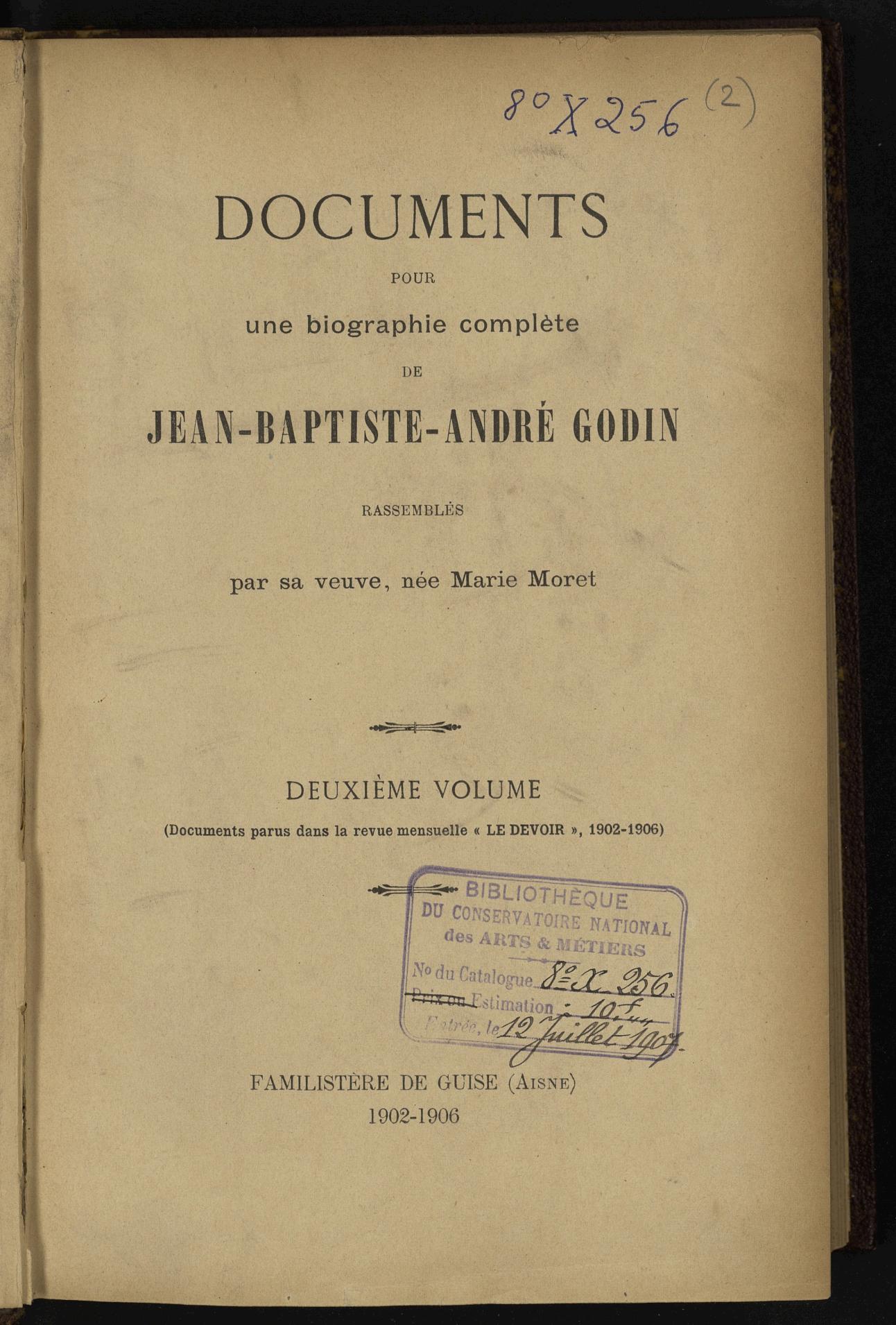 Page de titre du 8X256.2