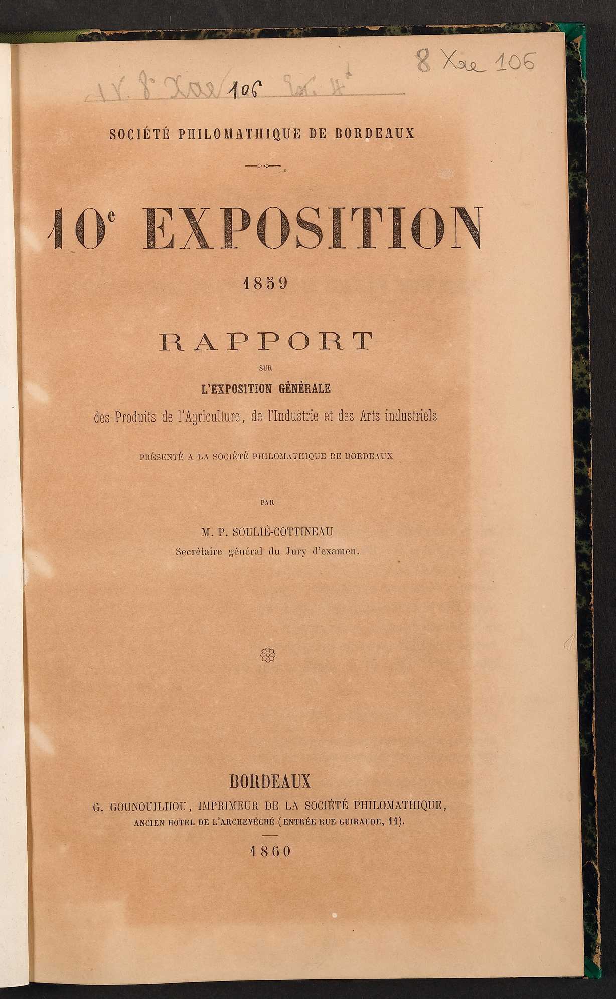 Page de titre du 8XAE106