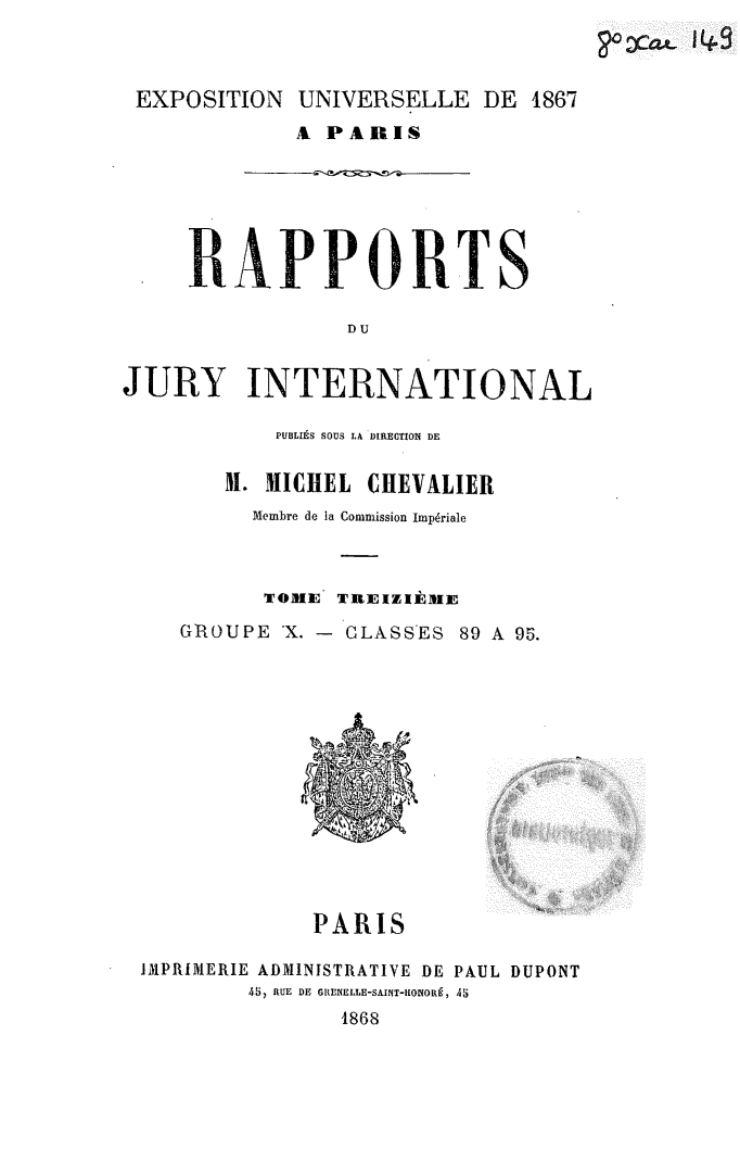 Page de titre du 8XAE149.13