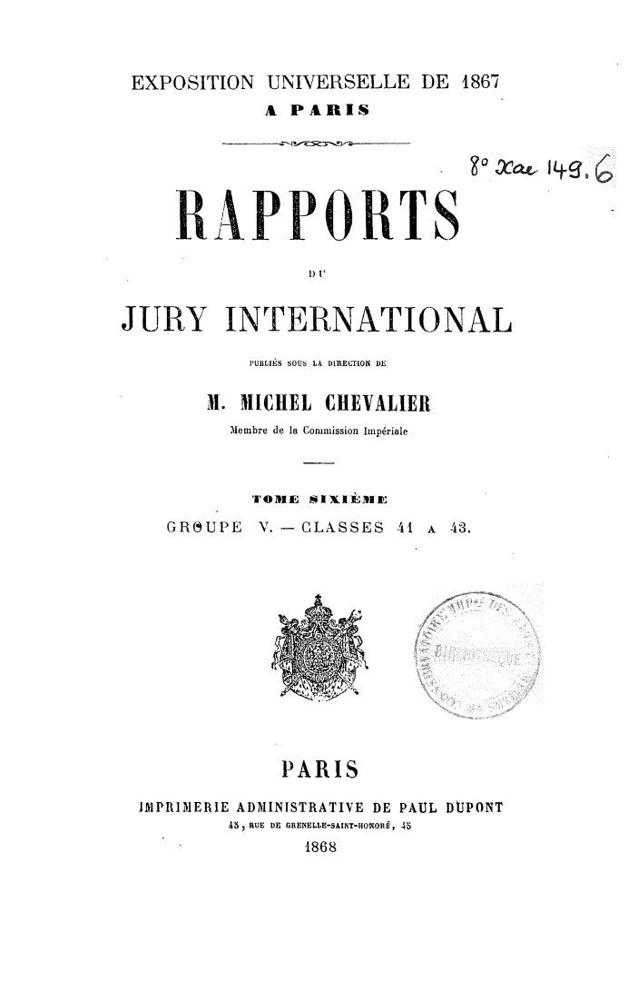 Page de titre du 8XAE149.6