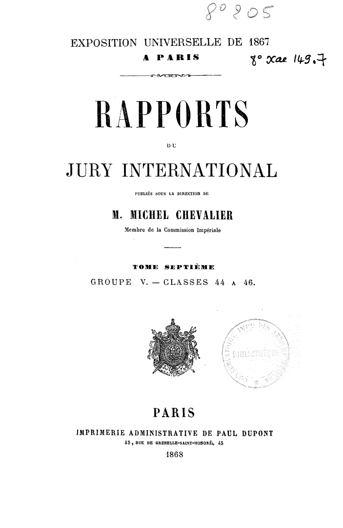 Page de titre du 8XAE149.7