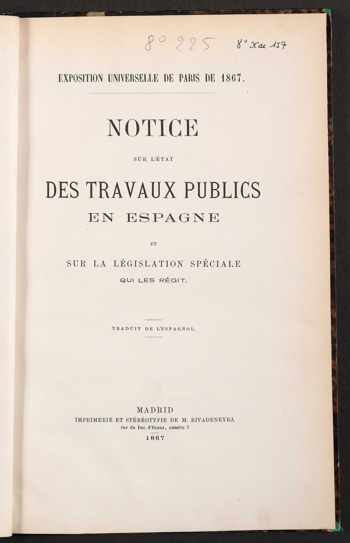 Page de titre du 8XAE157