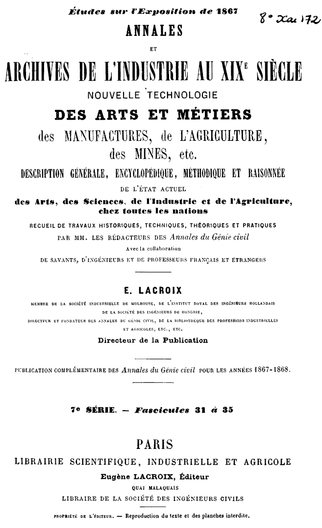 Page de titre du 8XAE172.7