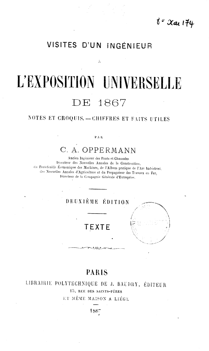 Page de titre du 8XAE174.1