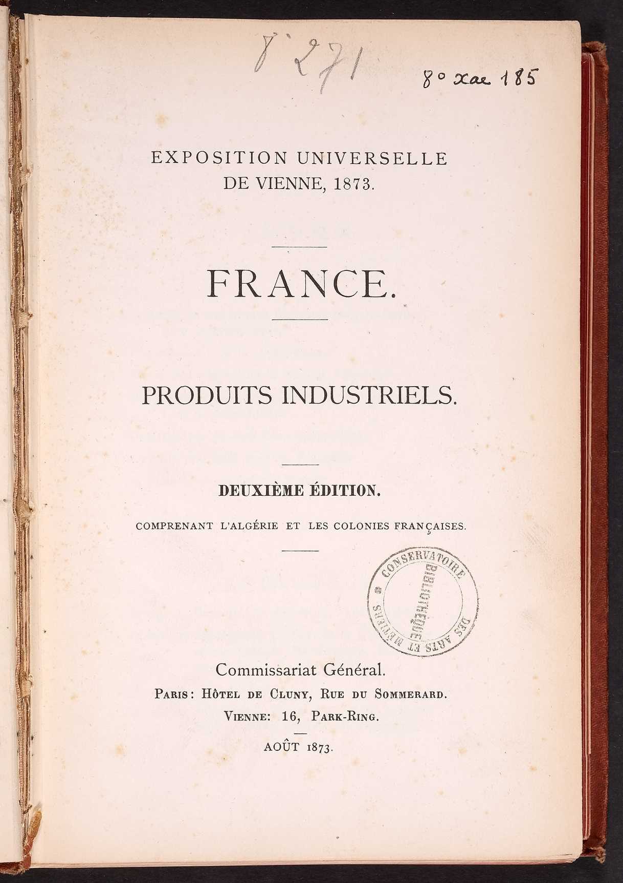 Page de titre du 8XAE185