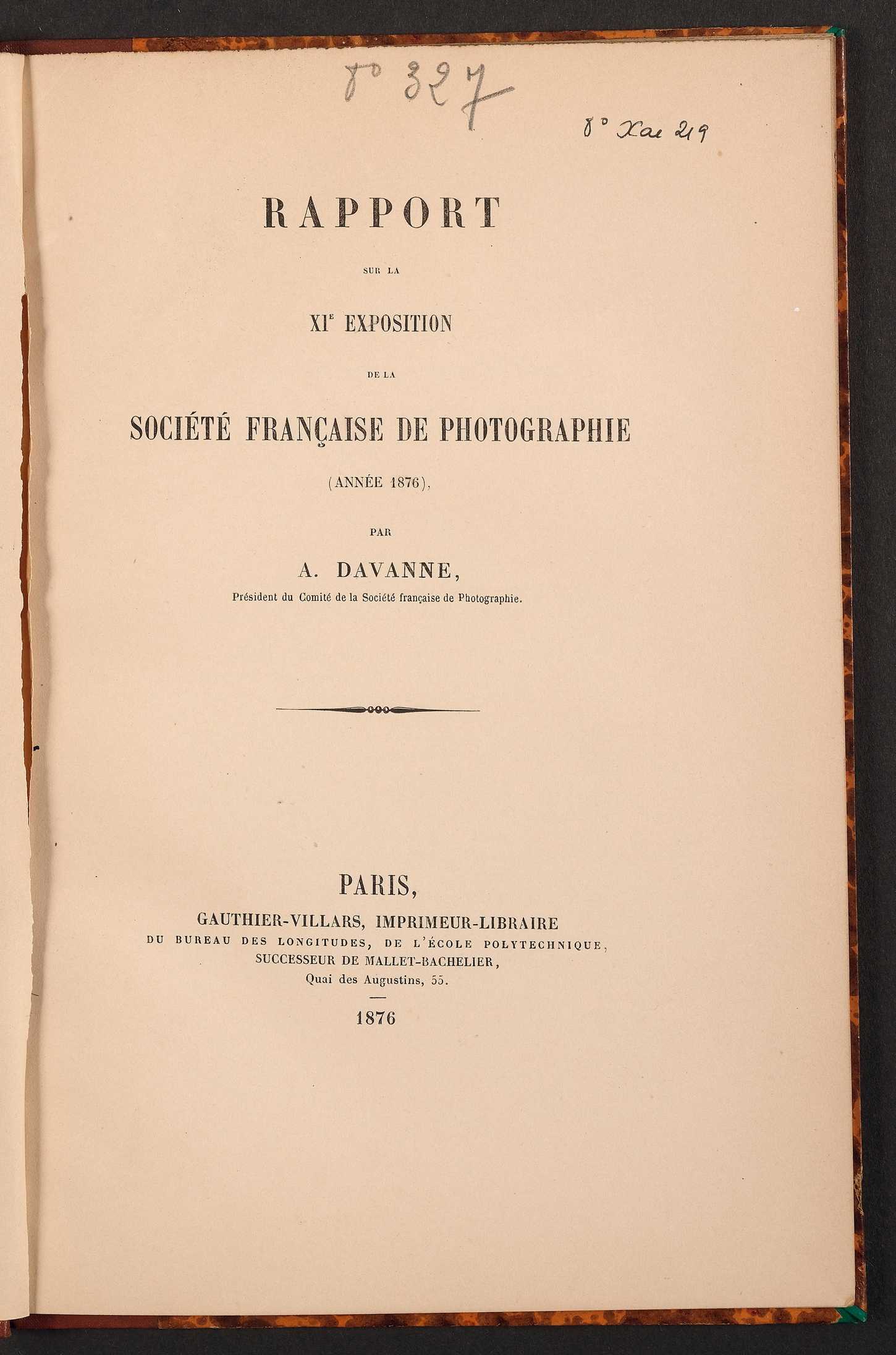 Page de titre du 8XAE219