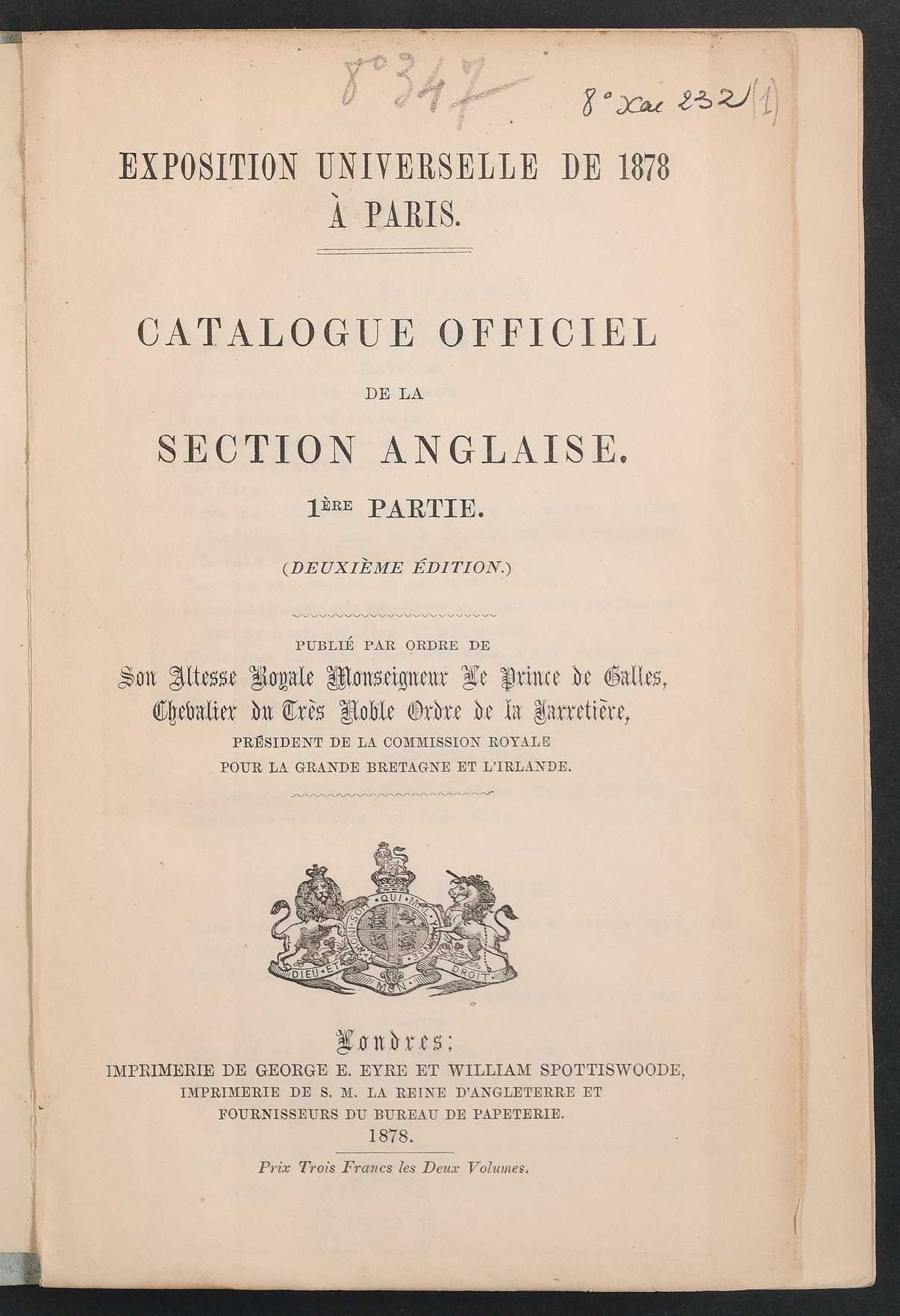 Page de titre du 8XAE232.1