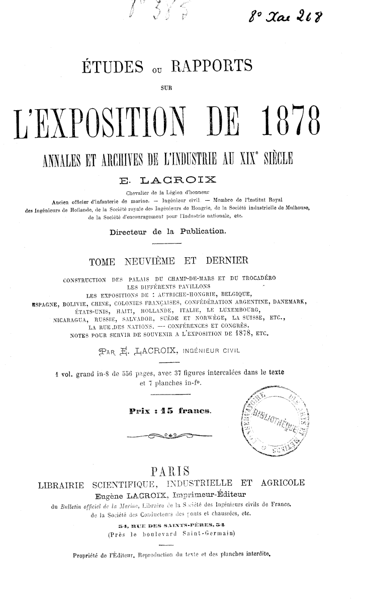 Page de titre du 8XAE268.9