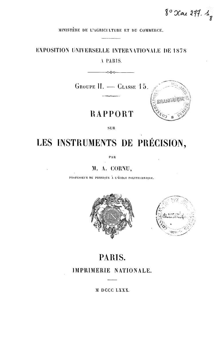 Page de titre du 8XAE277-1.8