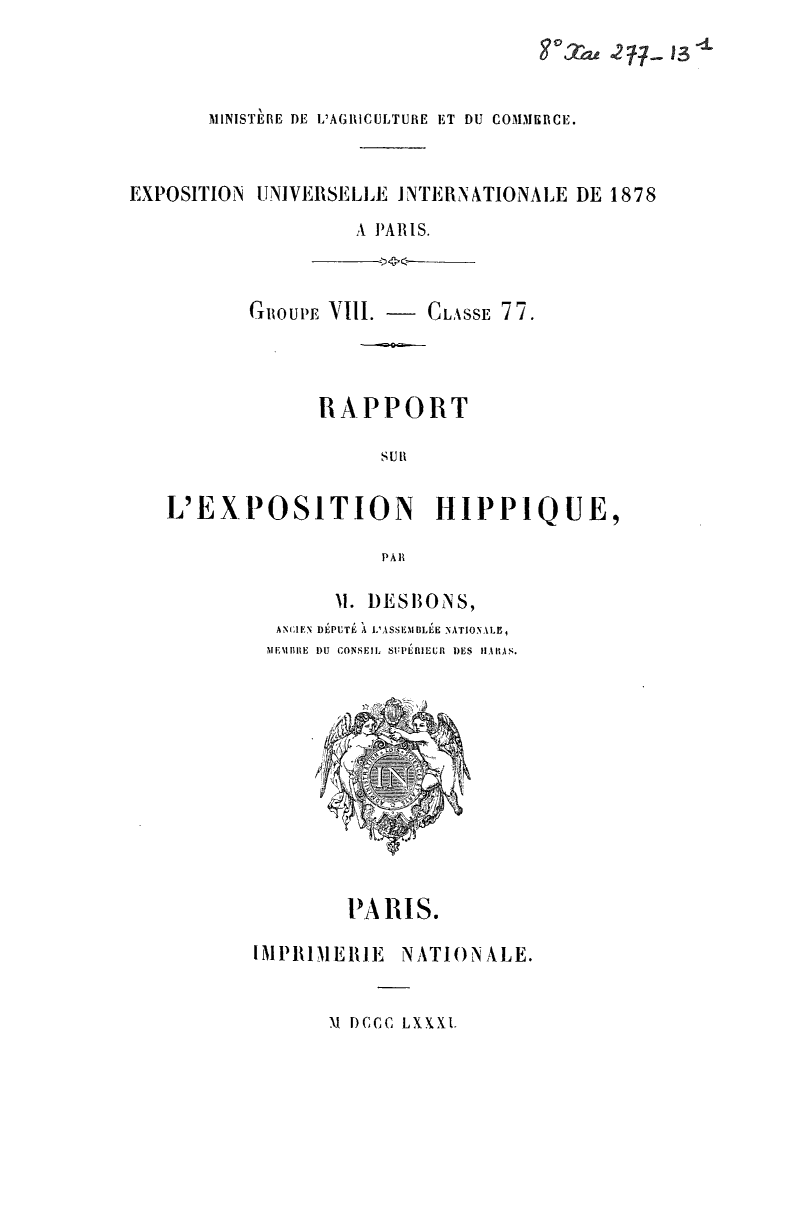 Page de titre du 8XAE277-13.1