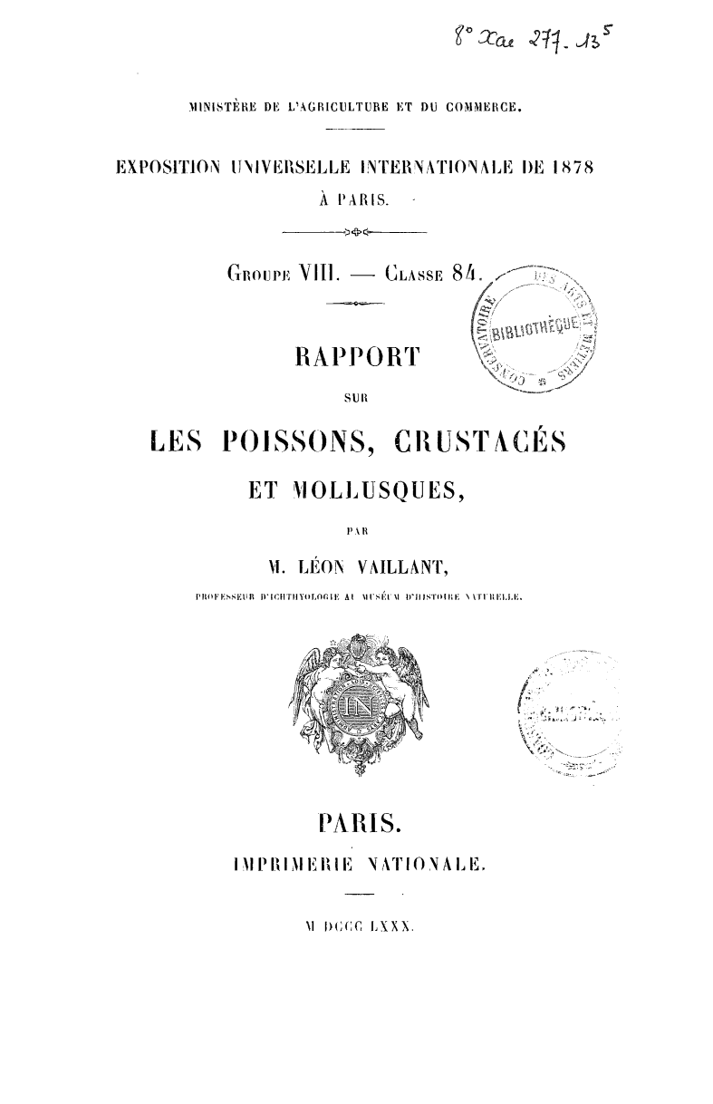 Page de titre du 8XAE277-13.5