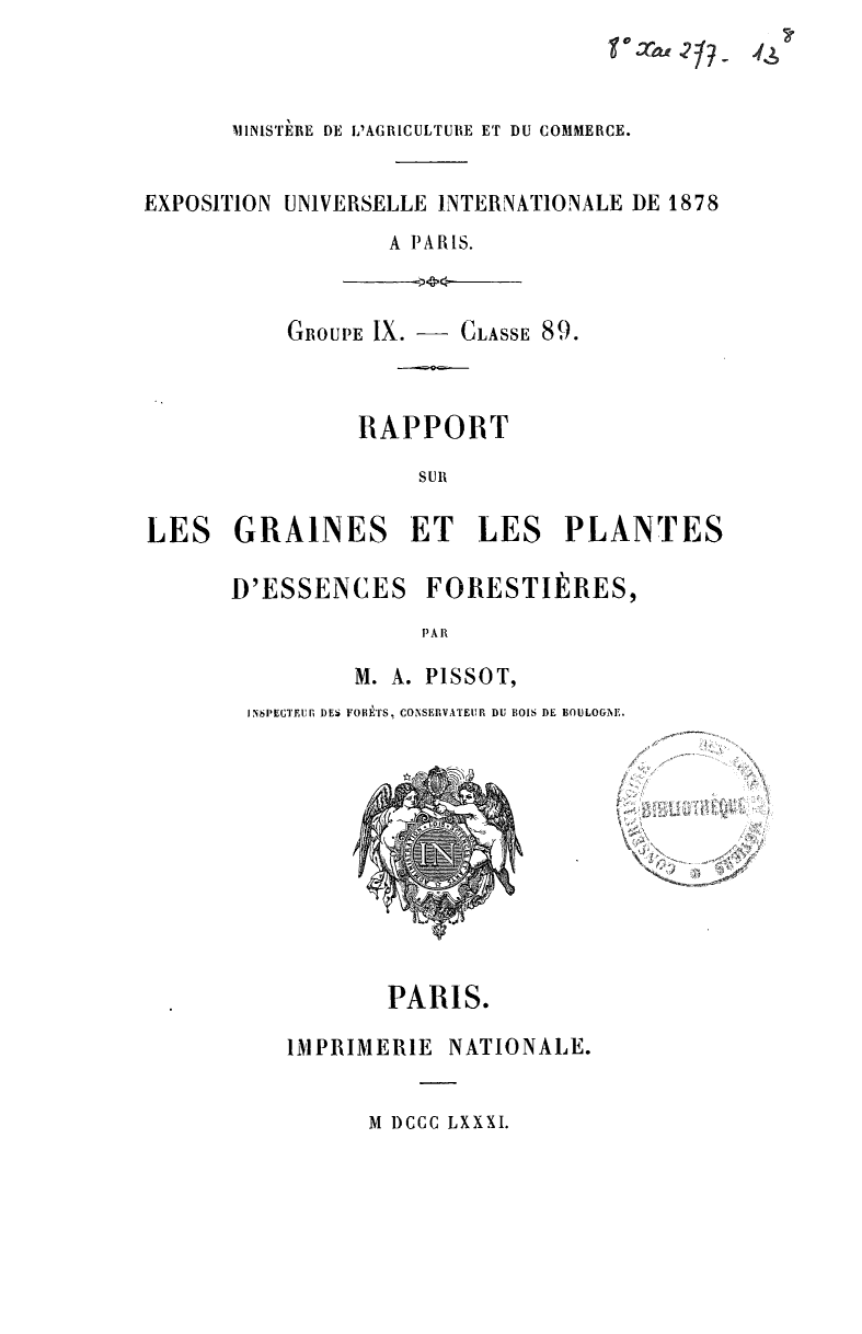 Page de titre du 8XAE277-13.8