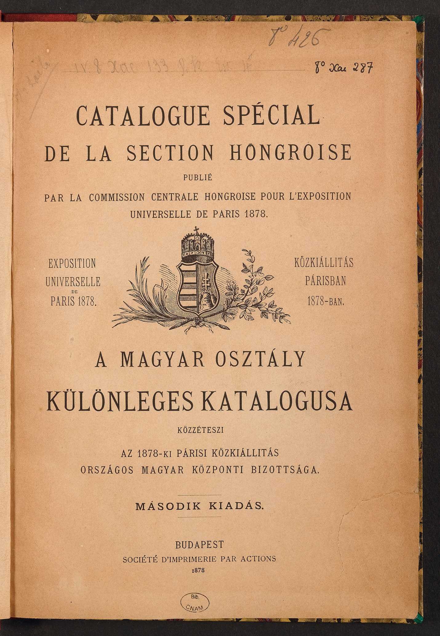 Page de titre du 8XAE287