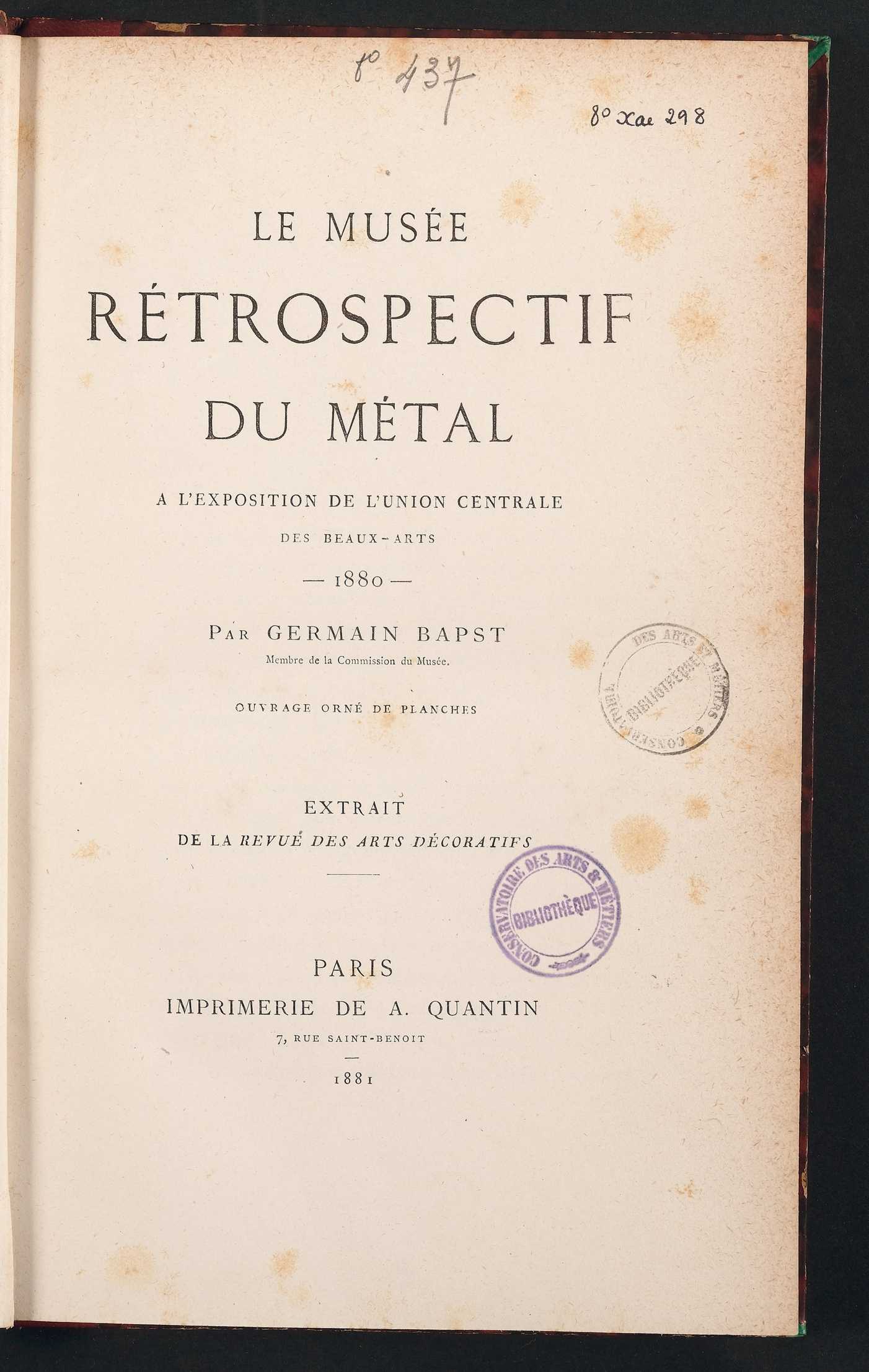 Page de titre du 8XAE298