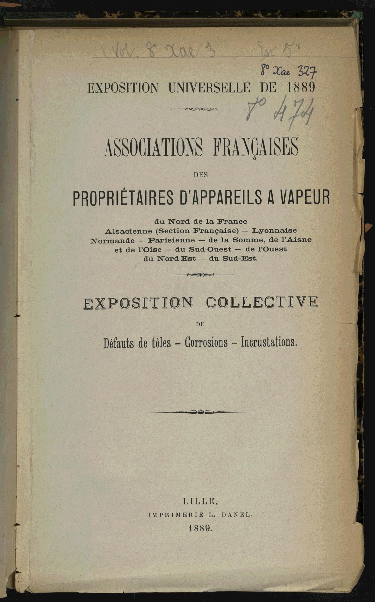 Page de titre du 8XAE327