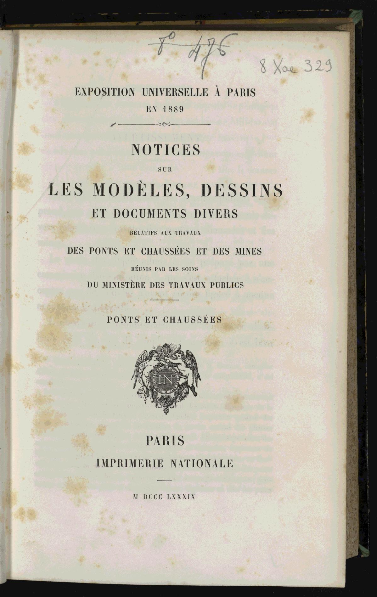 Page de titre du 8XAE329