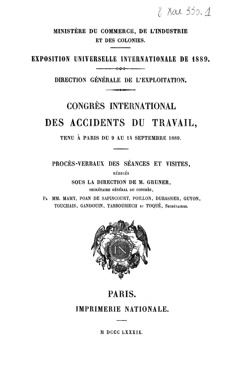 Page de titre du 8XAE330.1