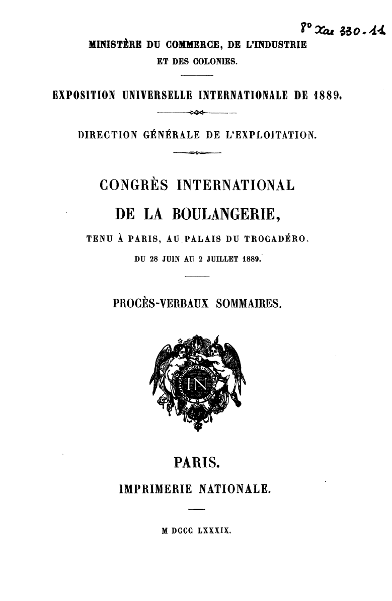 Page de titre du 8XAE330.11