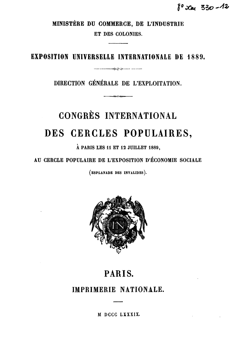 Page de titre du 8XAE330.12