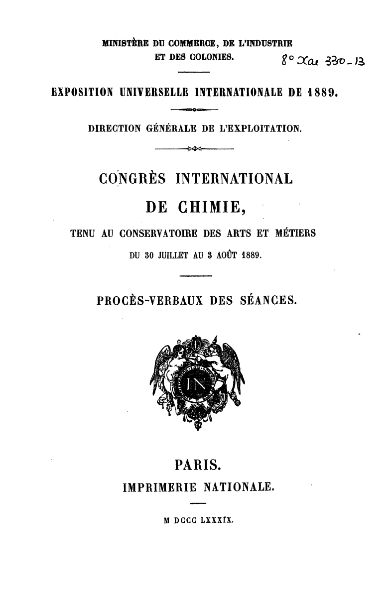 Page de titre du 8XAE330.13