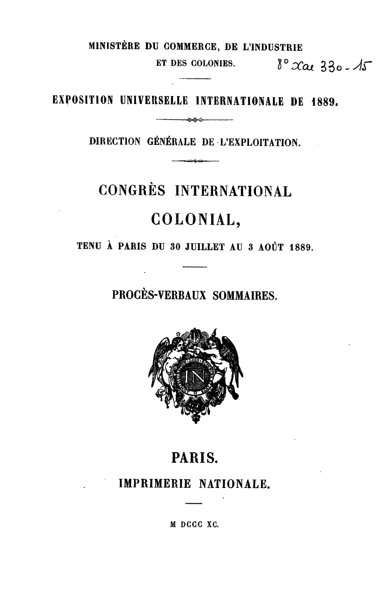 Page de titre du 8XAE330.15