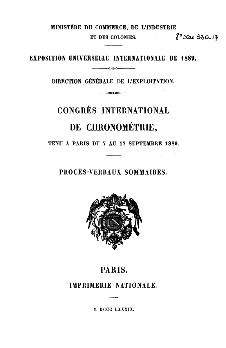 Page de titre du 8XAE330.17