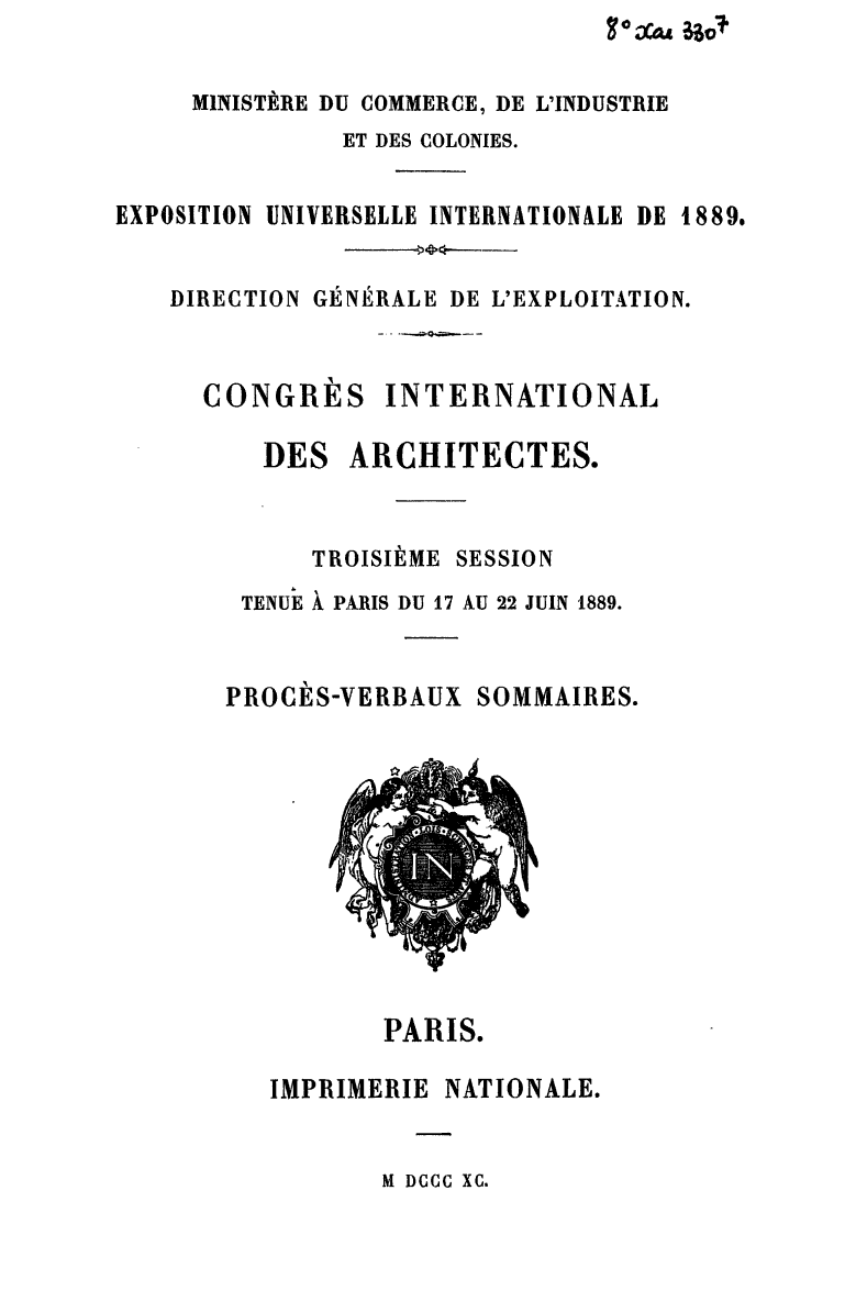 Page de titre du 8XAE330.7