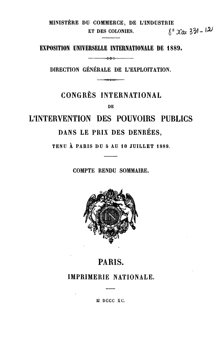 Page de titre du 8XAE331.12