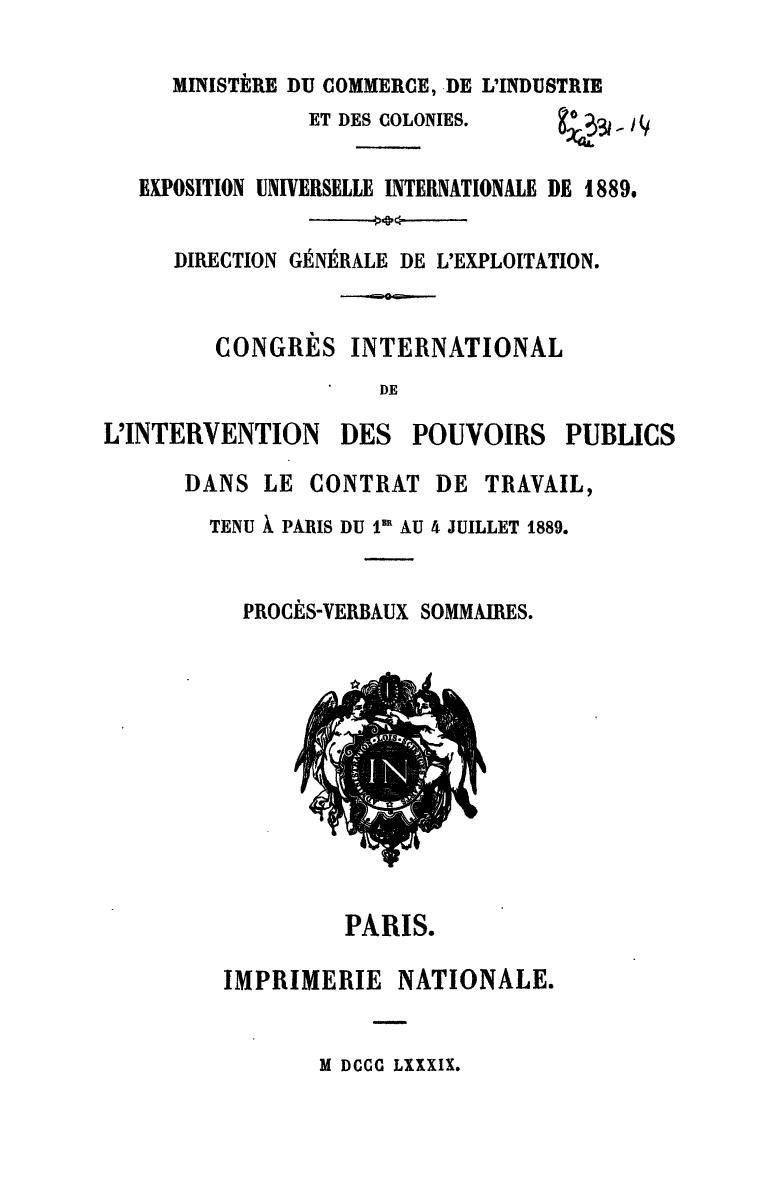 Page de titre du 8XAE331.14