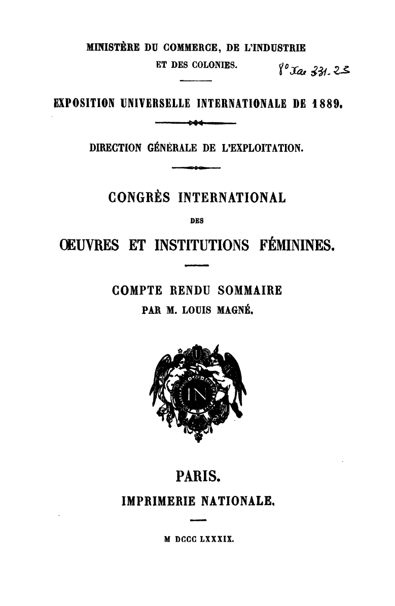 Page de titre du 8XAE331.23