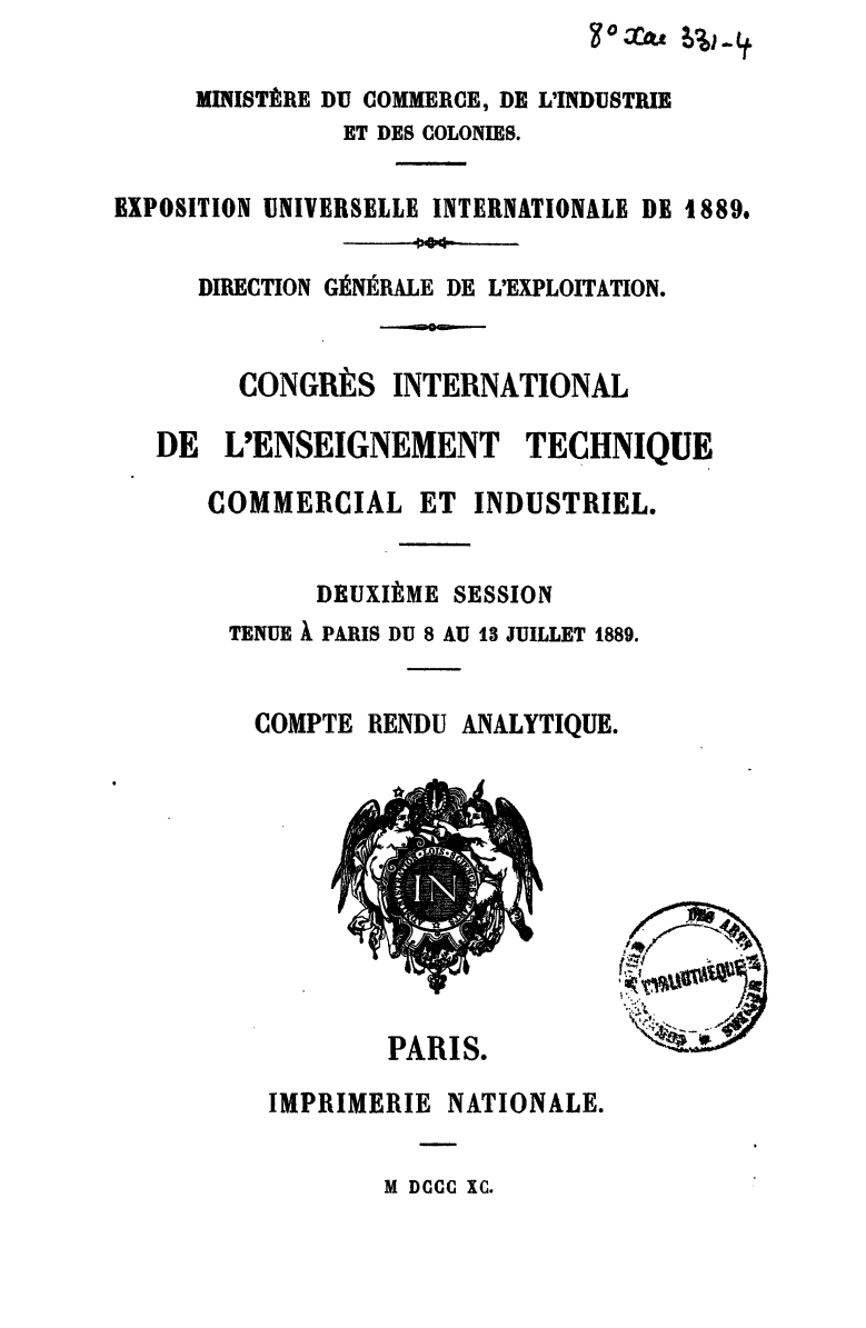 Page de titre du 8XAE331.4