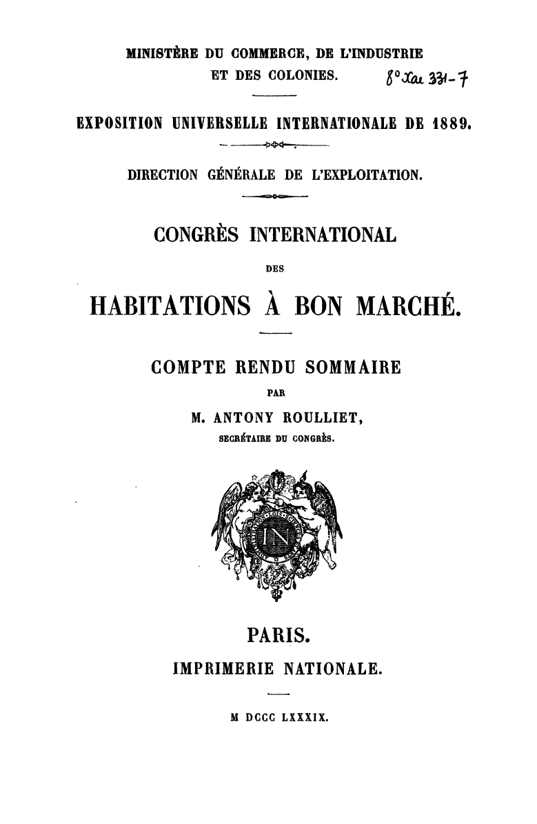 Page de titre du 8XAE331.7